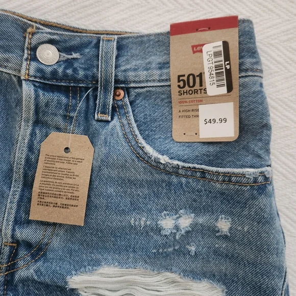Levis Denim Shorts 501 Shorts - Picture 2 of 4